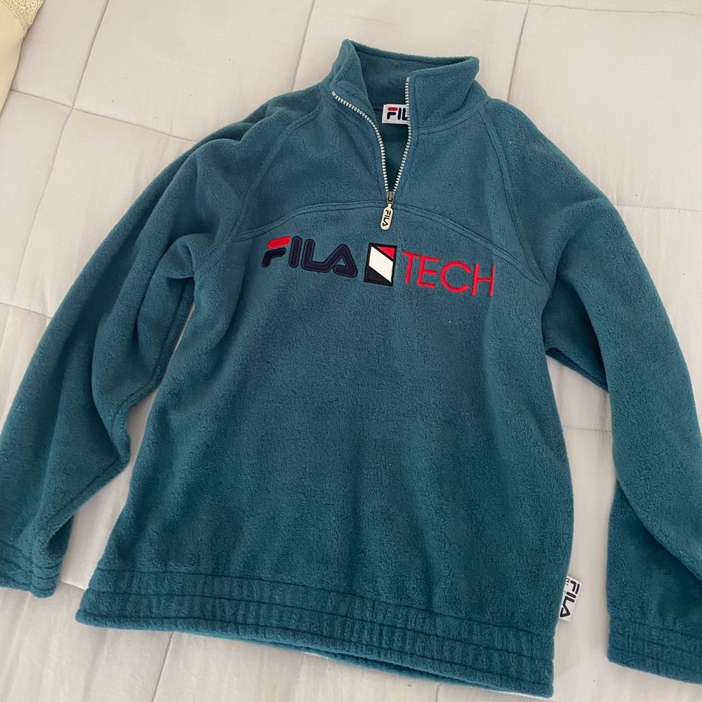 Vintage Fila Tech Fleece Quarter Zip Sweatshirt